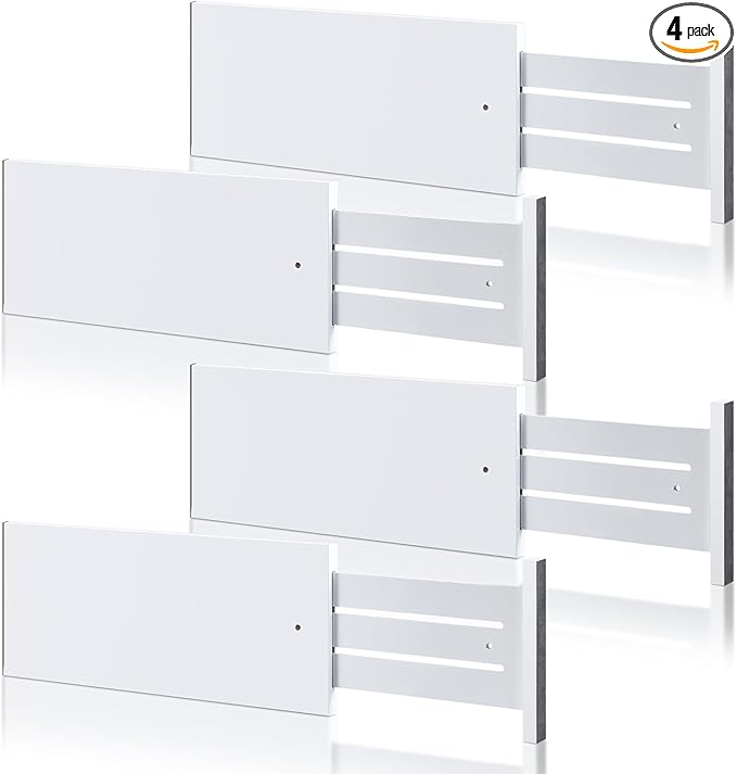4 Pcs Deep Bamboo Drawer Dividers, Deep Kitchen Dresser Drawer Organizer by DoubleFill