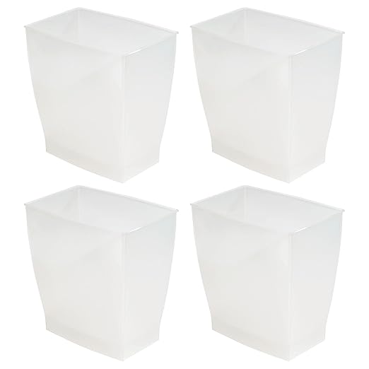 iDesign Small Plastic Bathroom Trash Can, Slim Rectangle Garbage Bin - Image 8
