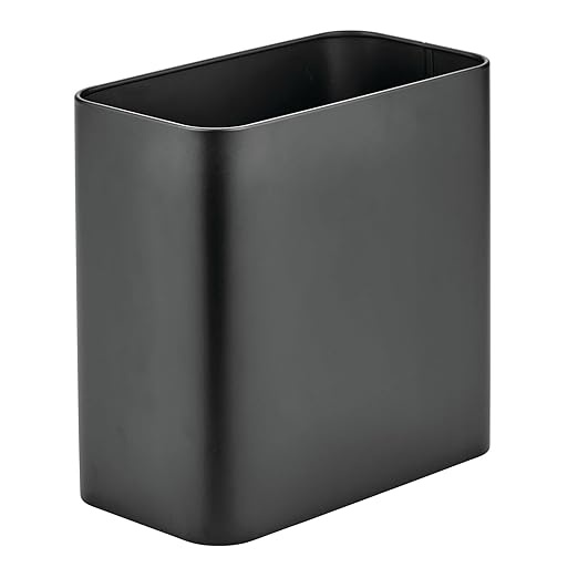 mDesign Small Metal 2.4 Gallon/9 Liter Trash Can Wastebasket Garbage Bin by mDesign