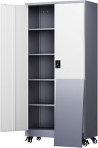 Yizosh Metal Garage Storage Cabinet with Locking Doors and Adjustable Shelves,- 75" Rolling Steel Tool Cabinet for Home Office,Garage,Warehouse by Yizosh
