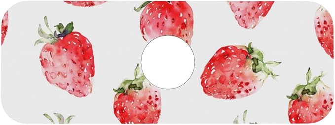 Faucet Draining Mat For Kitchen Sink, Watercolor Strawberries Diatom Mud - Image 7