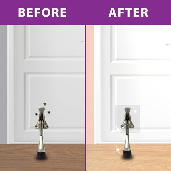 Door Stopper with Adhesive Bracket Stickers, No Drilling or Tools Needed - Image 9