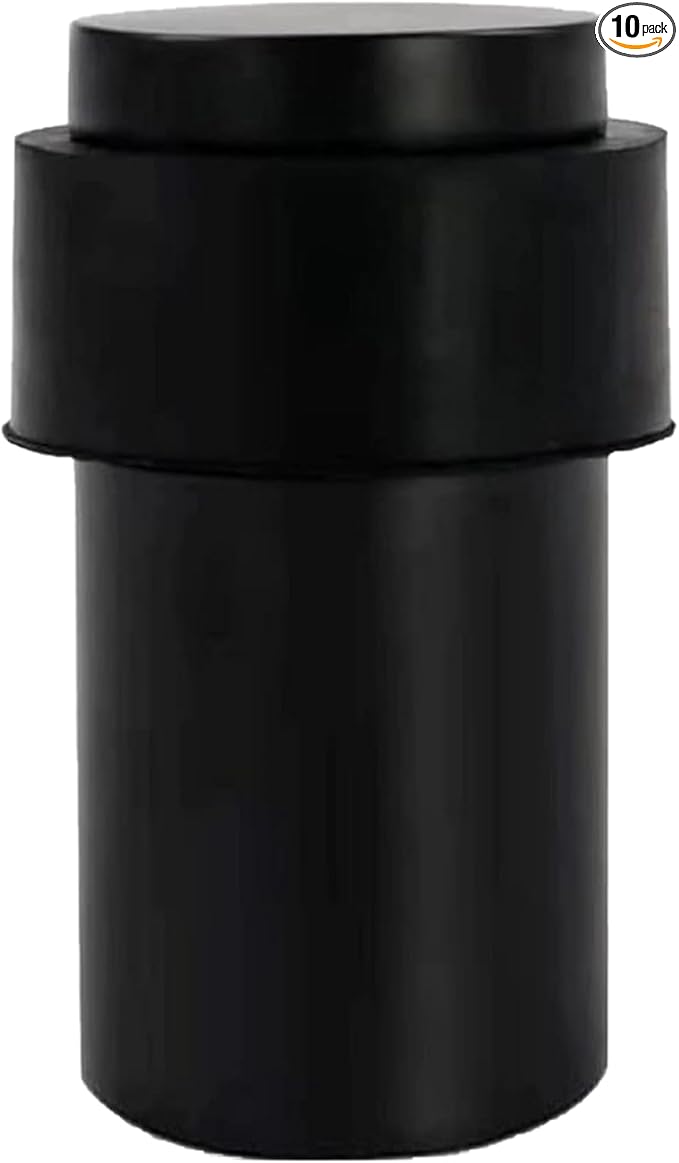 KHTUMEWARE 10 Pack 3 in Floor Door Stopper, Matte Black Door Stop, Wall by khtumeware