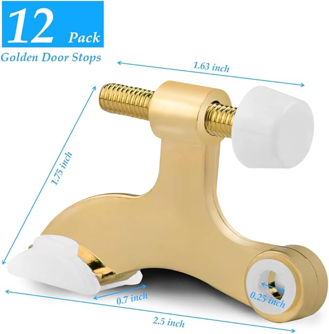 OBTANIM 12 Pack Hinge Pin Door Stopper Heavy Duty Metal Adjustable Door Stops - Image 2