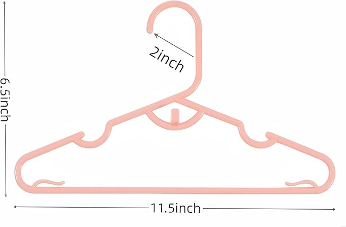 60pcs Pink Baby Nursery Closet Hangers, Non-Slip Laundry Infant Pant Hanger - Image 3