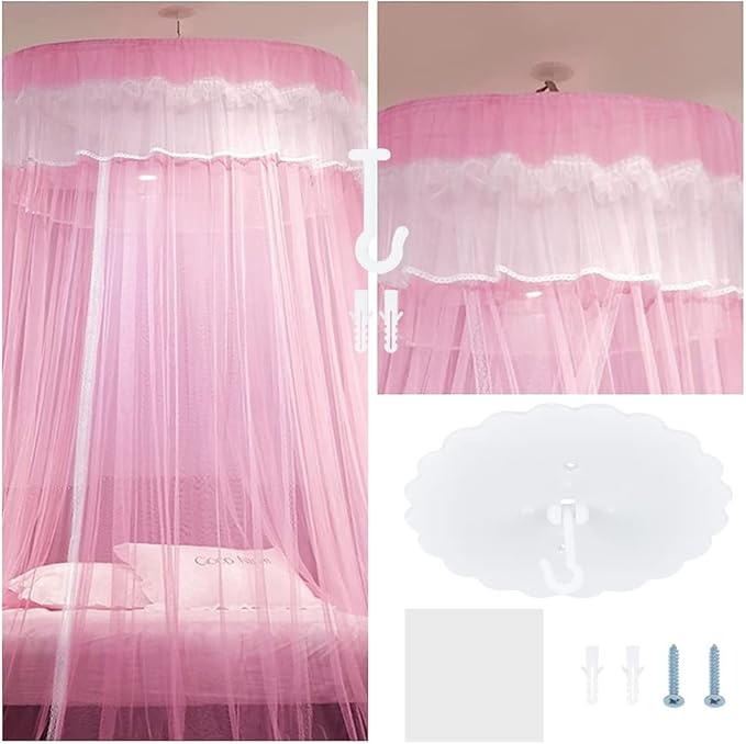 GORGECRAFT 2 Sets 18cm Mosquito Net Ceiling Hook Canopy Hooks Flower Shape - Image 7