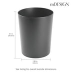 mDesign Round Metal Small 1.7 Gallon Recycle Trash Can Wastebasket, Garbage - Image 4