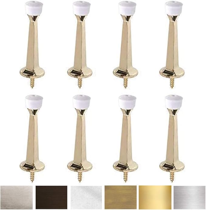 Liberty Premium Door Stoppers Metal Solid Rigid Door Stop Brushed 3" by Litepak