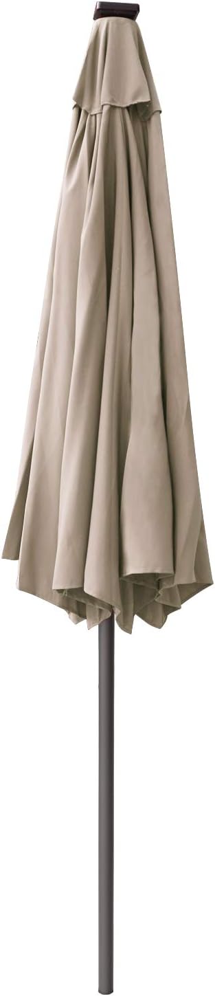ABCCANOPY Durable Solar Led Patio Umbrellas with 32LED Lights 9FT (khaki) - Image 4