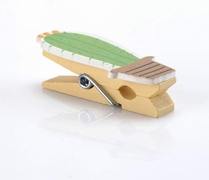50pcs Cactus Wooden Photo Clips Pegs Clothespins Note Memo Card Holder - Image 2