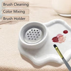 2-in-1 Ceramic Nail Art Brush Cleaner & Palette, Professional Manicure Brush - Image 3