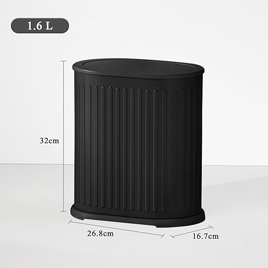 1.6 Gallon Trash Can with Lid, Small Bathroom Trash Can Wastebasket, Slim - Image 2