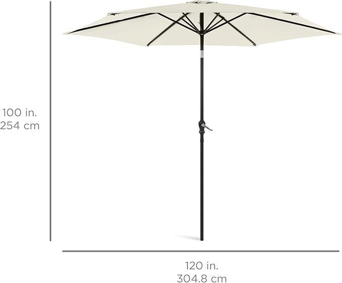 Best Choice Products 10ft Outdoor Table Compatible Steel Polyester Market Patio Umbrella w/Crank and Easy Push Button Tilt - Image 7