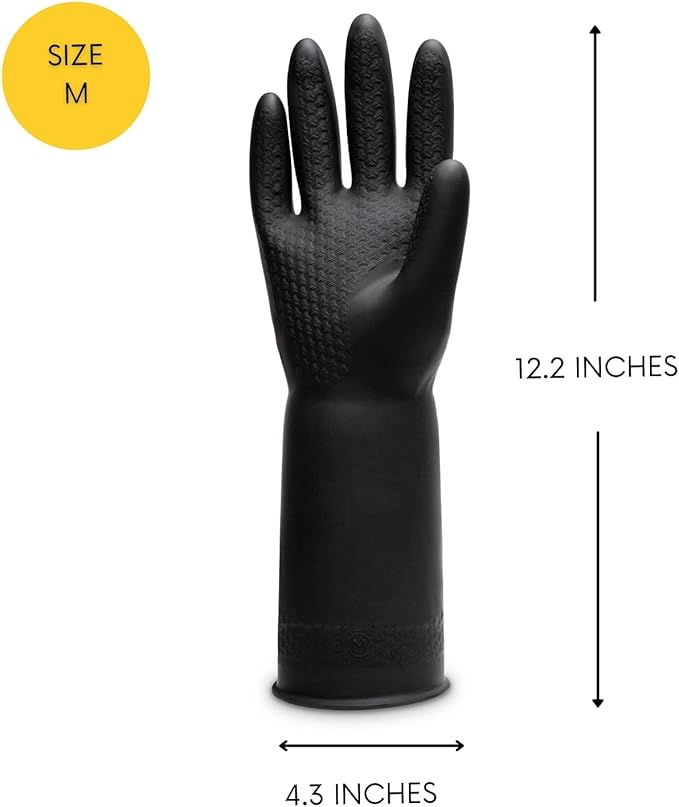 Chemical Resistant Latex Gloves, Cleaning Protective Safety Work Heavy Duty - Image 4