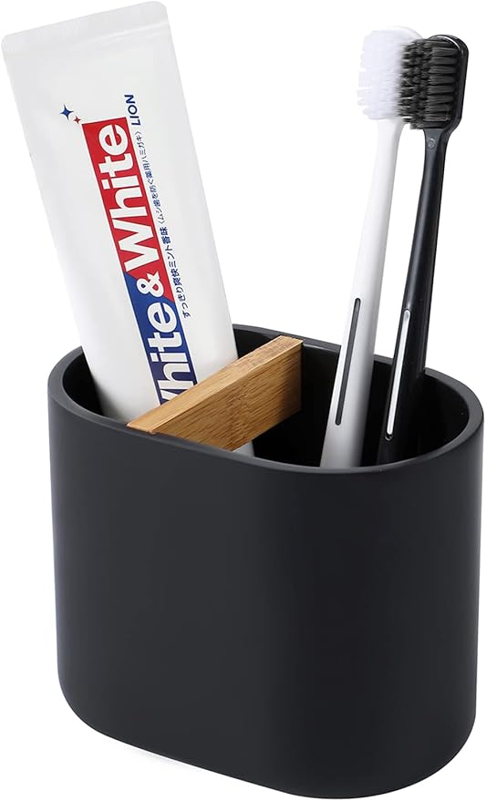 rejomiik Thick Resin Toothbrush Holders Bamboo Tooth Brushing Holder by rejomiik