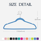 HOUSE DAY Tranquil Blue Velvet Hangers 60 Pack, Non Slip Clothes Felt Hanger - Image 7