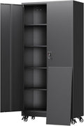 Yizosh Metal Garage Storage Cabinet with Locking Doors and Adjustable Shelves,- 75" Rolling Steel Tool Cabinet for Home Office,Garage,Warehouse by Yizosh