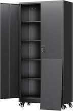 Yizosh Metal Garage Storage Cabinet with Locking Doors and Adjustable Shelves,- 75" Rolling Steel Tool Cabinet for Home Office,Garage,Warehouse by Yizosh