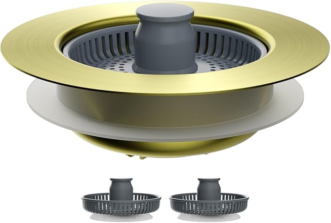 Hibbent Upgraded 3 in 1 Kitchen Sink Drain Strainer and Stopper Combo, by Hibbent