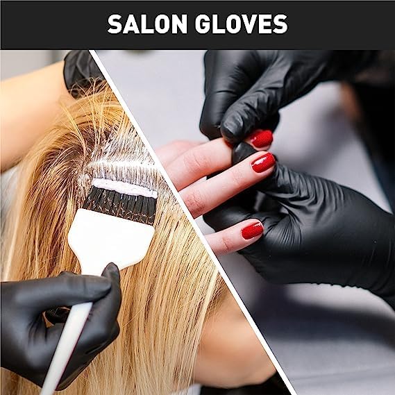 OKIAAS Black/Pink Vinyl Disposable Gloves Latex Free, Food Grade, 5 mil - Image 5