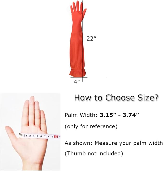 Household Arms Length Rubber Latex Cleaning Long Glove Reusable Kitchen Natural - Image 7
