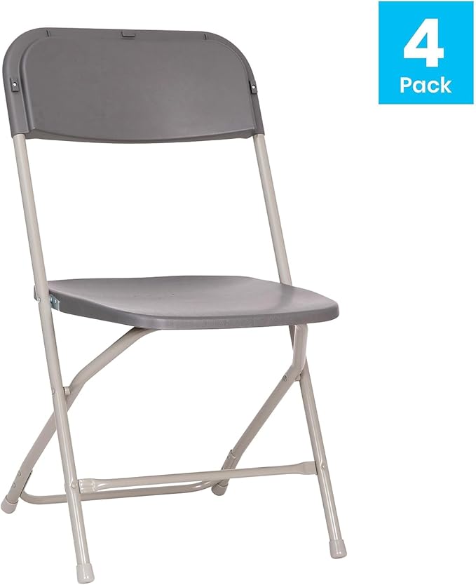 Flash Furniture Hercules Big and Tall Commercial Folding Chair - Extra Wide 650LB. Capacity - Durable Plastic - Gray, 4-Pack - Image 10