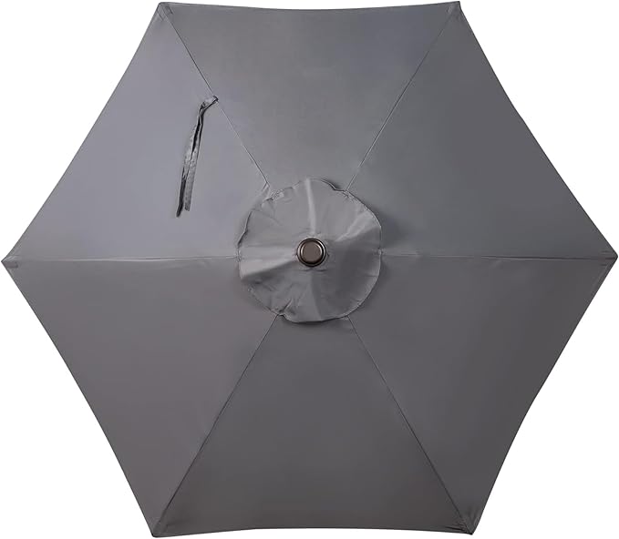 Blissun 7.5 ft Patio Umbrella, Yard Umbrella, Outdoor Market Umbrella with Push Button Tilt Crank, Dark Grey - Image 4