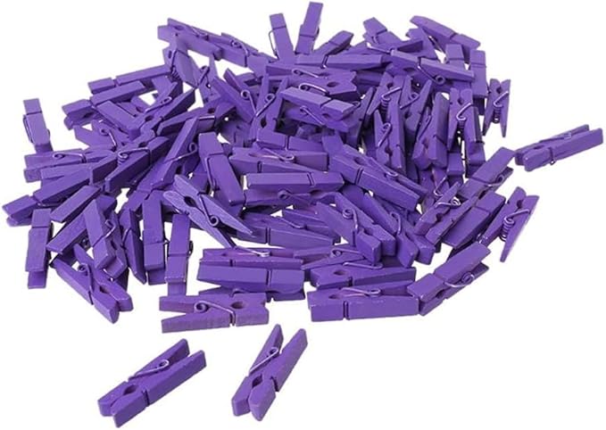 100pcs Mini Natural Wooden Clothes Photo Paper Peg Pin Clothespin Craft Clips by Unknown