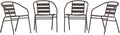 Flash Furniture Lila Metal Restaurant Stack Chairs with Metal Slats, Set of 4, Bronze by FlashFurniture