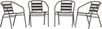 Flash Furniture Lila Metal Restaurant Stack Chairs with Metal Slats, Set of 4, Bronze by FlashFurniture