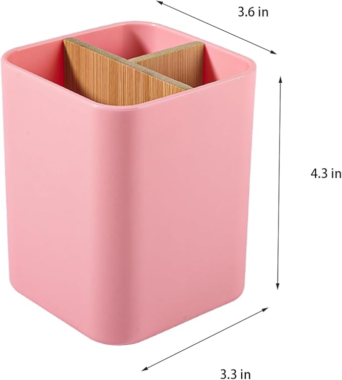 Bamboo Toothbrush Holder for Bathrooms, 3 Slots Toothbrush and Toothpaste - Image 5