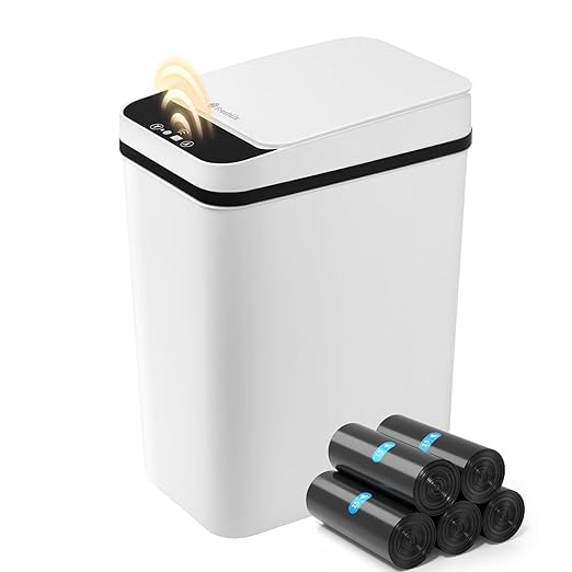 Bathroom Garbage Can with Lid, 2.6 Gallon Diaper Trash Can, Automatic Trash by FocusOnDailynecessities