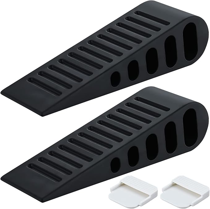 JQK Rubber Door Stopper Wedge, Wooden Floor, DSB61-BK-P2 by Homeimprovement