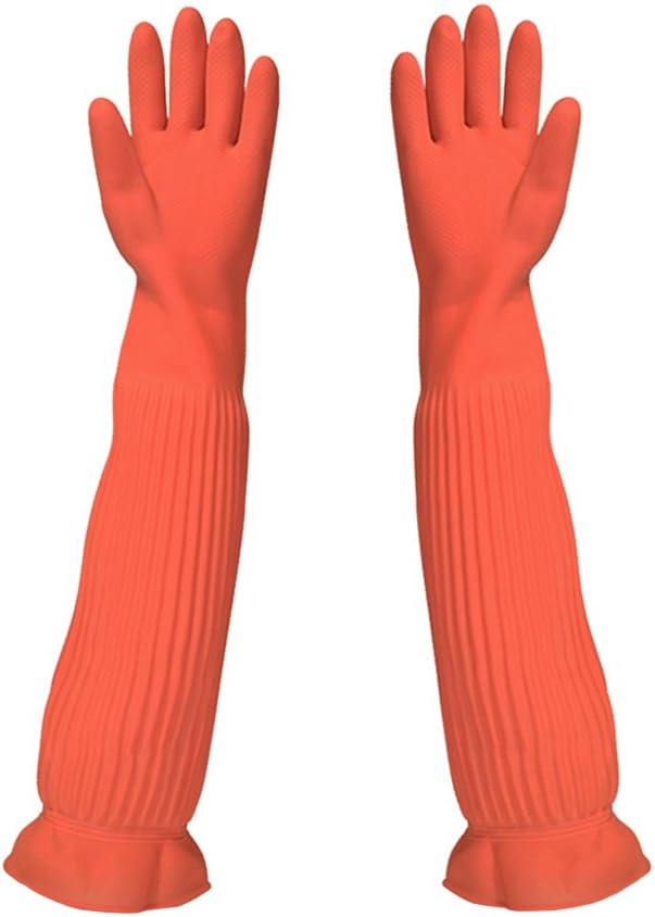 Household Arms Length Rubber Latex Cleaning Long Glove Reusable Kitchen Natural by SYROVIA
