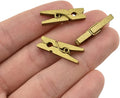 HAHIYO Gold Wooden Clothes Pins Clothespins Mini Do NOT Fall Apart 1 inches by HAHIYO