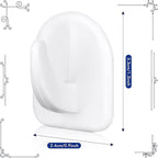 Jetec 60 Pieces White Adhesive Wall Hooks Reusable Seamless Hooks - Image 2