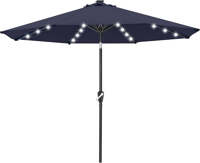 ABCCANOPY Durable Solar Led Patio Umbrellas with 32LED Lights 11FT (Deep Blue) by ABCCANOPY