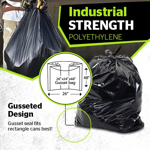 Aluf Plastics 65 Gal Black Heavy Duty Garbage Bags 1.5 Mil - Image 9