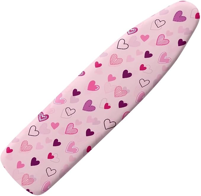 Pink Hearts Ironing Board Cover Soft Stain Resistant Ironing Board Cover by Pzuqiu