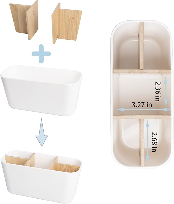 Toothbrush Holders for Bathrooms, Bamboo Tooth Brush Holder - Image 4