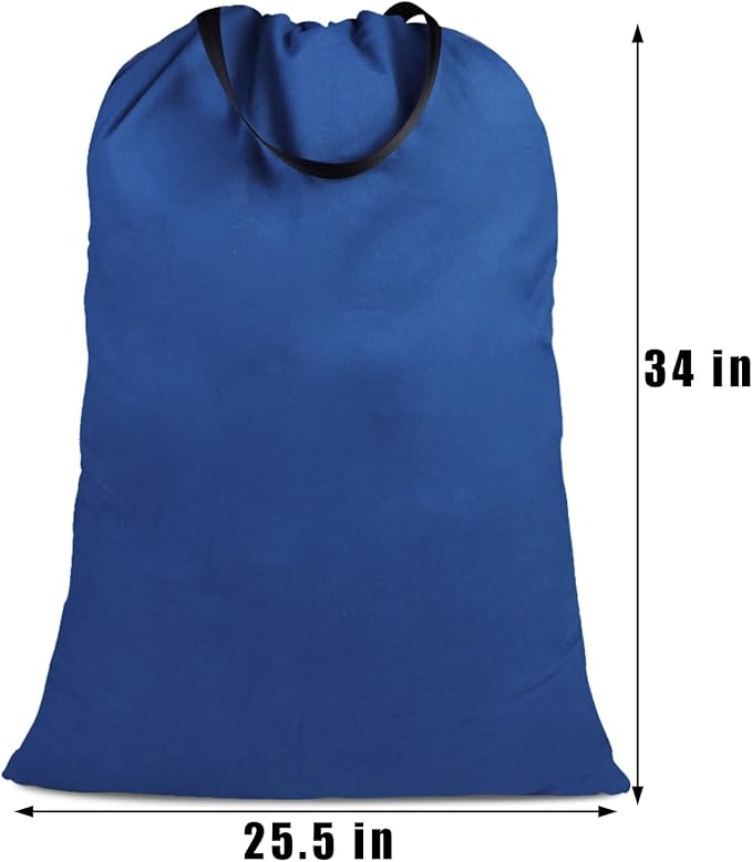 Cotton Canvas Laundry Bag with Handles & Drawstring Straps, Heavy Duty Extra - Image 4