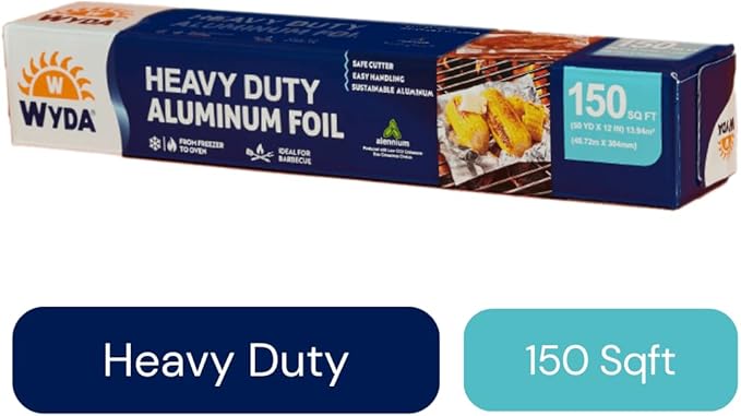 Wyda Heavy Duty Aluminum Foil – 150 Sq Ft |Strong Food-Grade - Image 2