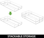 mDesign Plastic Stackable Office Divided Storage Drawer Organizer Tray - Image 3