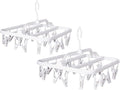 Foldable Plastic Hangers with 26 Drying Clips, Underwear Hanger with Clips by Annaklin