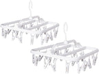 Foldable Plastic Hangers with 26 Drying Clips, Underwear Hanger with Clips by Annaklin