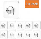 FIGO 10 Packs 15lB Seamless Small Wall Hooks Adhesive Transparent Seamless - Image 2