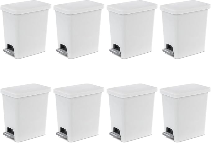 Sterilite 2.7 Gallon Rectangular Step On Kitchen Trash Bin Plastic Indoor by Sterilite