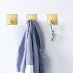 FOTYRIG Golden Stainless Steel Square Self Adhesive Hooks - Image 5
