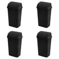 Sterilite 4-Pack Swing Top Wastebasket, Sleek Square Profile Trash Can by Sterilite