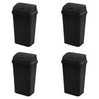 Sterilite 4-Pack Swing Top Wastebasket, Sleek Square Profile Trash Can by Sterilite